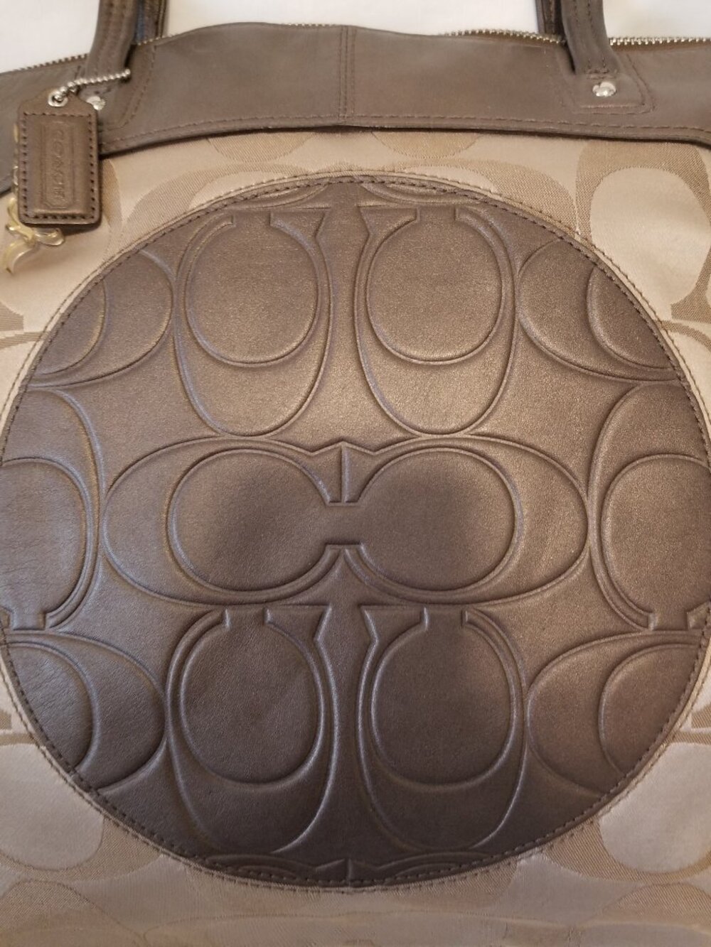 Authentic Coach Laura Signature Canvas Leather Large Tote Shoulder Bag 2013 - Picture 3 of 12